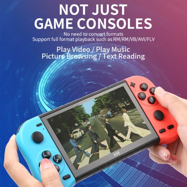 X50 5.1 inch Screen Handheld Retro Game Console 8G Memory with 6000+ Games - Image 4