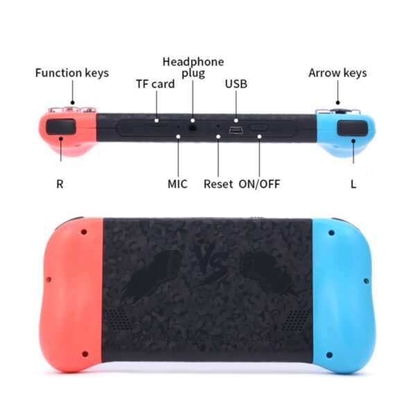 X50 5.1 inch Screen Handheld Retro Game Console 8G Memory with 6000+ Games - Image 7
