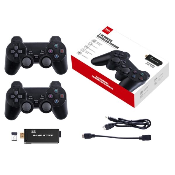PS3000 64GB 4K Retro Game Stick with 2 Wireless Gamepads 10000+ Games Pre-installed - Image 2