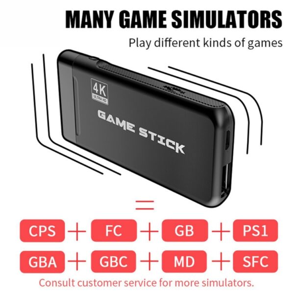 PS3000 64GB 4K Retro Game Stick with 2 Wireless Gamepads 10000+ Games Pre-installed - Image 8