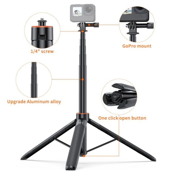 PULUZ 1.3m Action Camera Selfie Stick Tripod Vlog Live Streaming Holder - Image 4