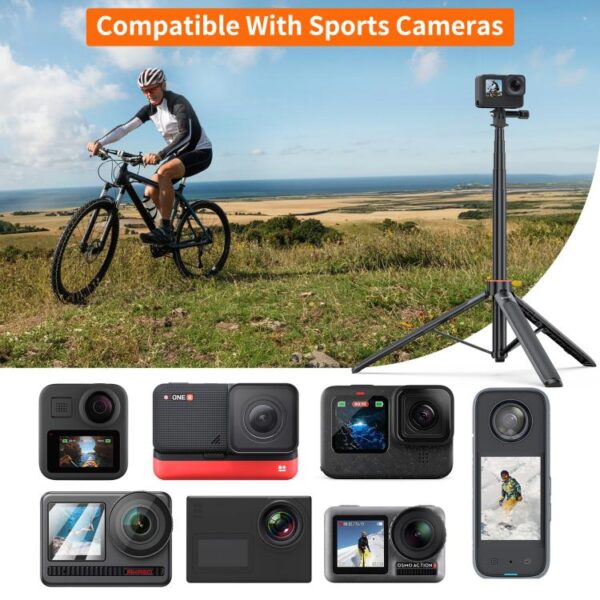 PULUZ 1.3m Action Camera Selfie Stick Tripod Vlog Live Streaming Holder - Image 7