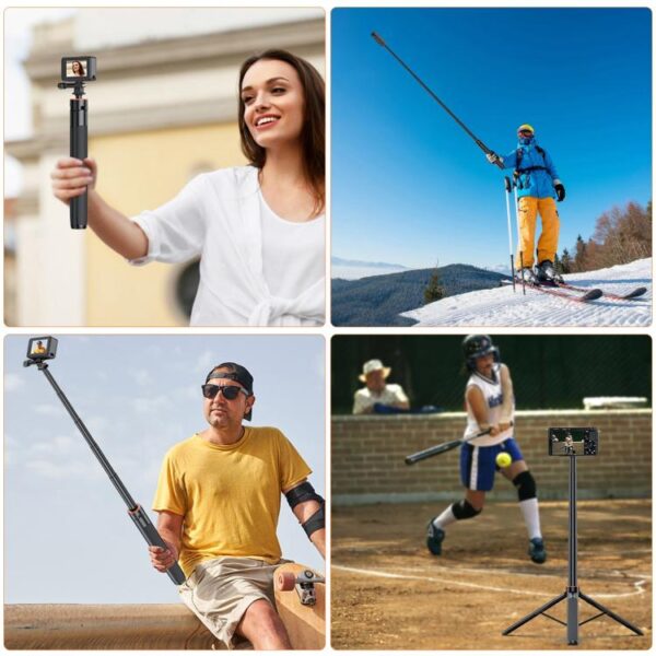PULUZ 1.3m Action Camera Selfie Stick Tripod Vlog Live Streaming Holder - Image 8